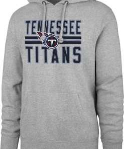 '47 Men's Tennessee Titans Stripe Headline Grey Hoodie