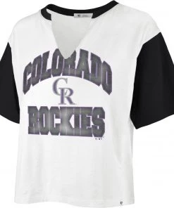 '47 Women's Colorado Rockies Tan Dolly Cropped T-Shirt