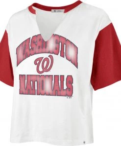 '47 Women's Washington Nationals Tan Dolly Cropped T-Shirt
