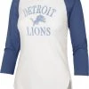 '47 Women's Detroit Lions White Long Sleeve Raglan T-Shirt
