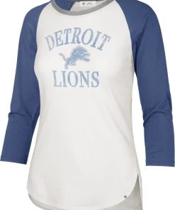 '47 Women's Detroit Lions White Long Sleeve Raglan T-Shirt