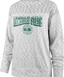 '47 ‘47 Women's Michigan State Spartans White Crew Pullover Sweatshirt