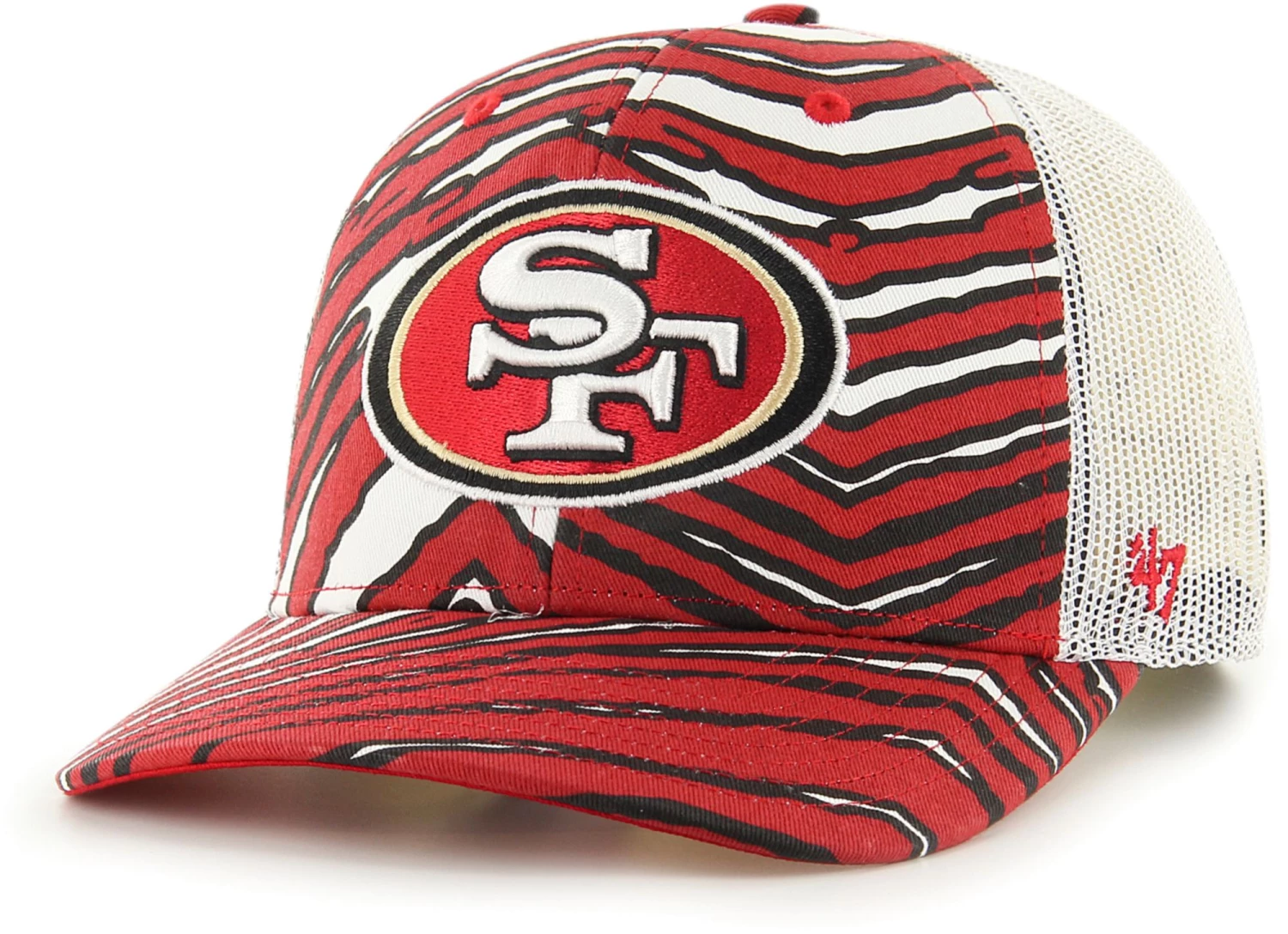 '47 Men's San Francisco 49ers Zubaz Red Trucker Hat 3 '47 Men's San Francisco 49ers Zubaz Red Trucker Hat