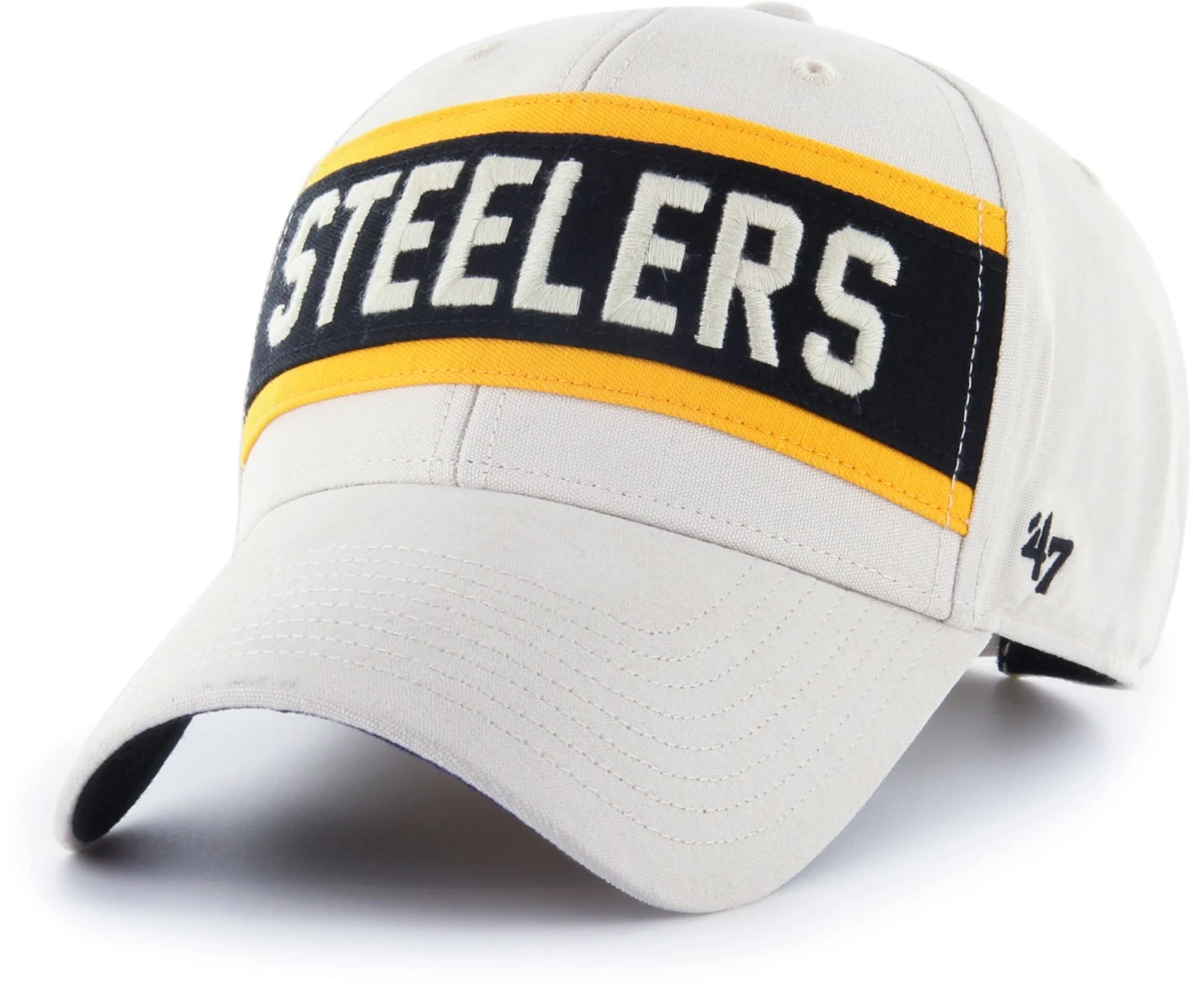 '47 Men's Pittsburgh Steelers Crossroad MVP White Adjustable Hat 3 '47 Men's Pittsburgh Steelers Crossroad MVP White Adjustable Hat