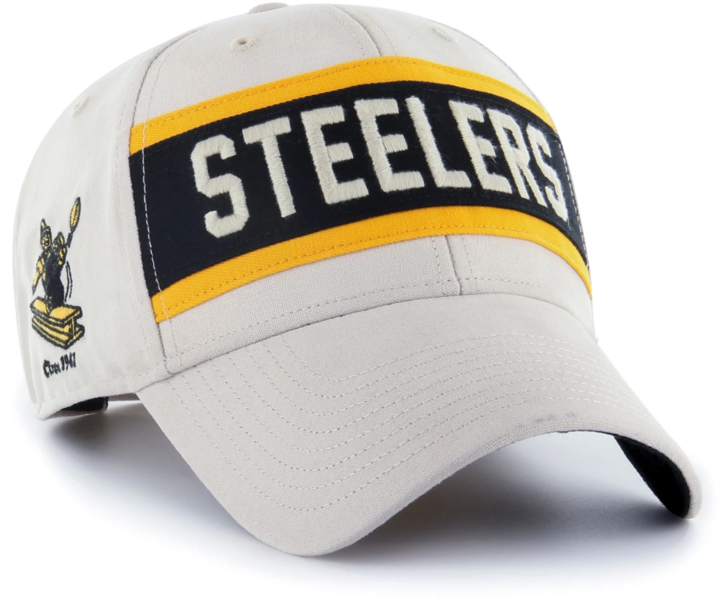 '47 Men's Pittsburgh Steelers Crossroad MVP White Adjustable Hat 4 '47 Men's Pittsburgh Steelers Crossroad MVP White Adjustable Hat - Image 2