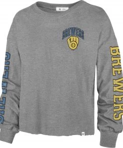 '47 Women's Milwaukee Brewers Gray Parkway Long Sleeve T-Shirt