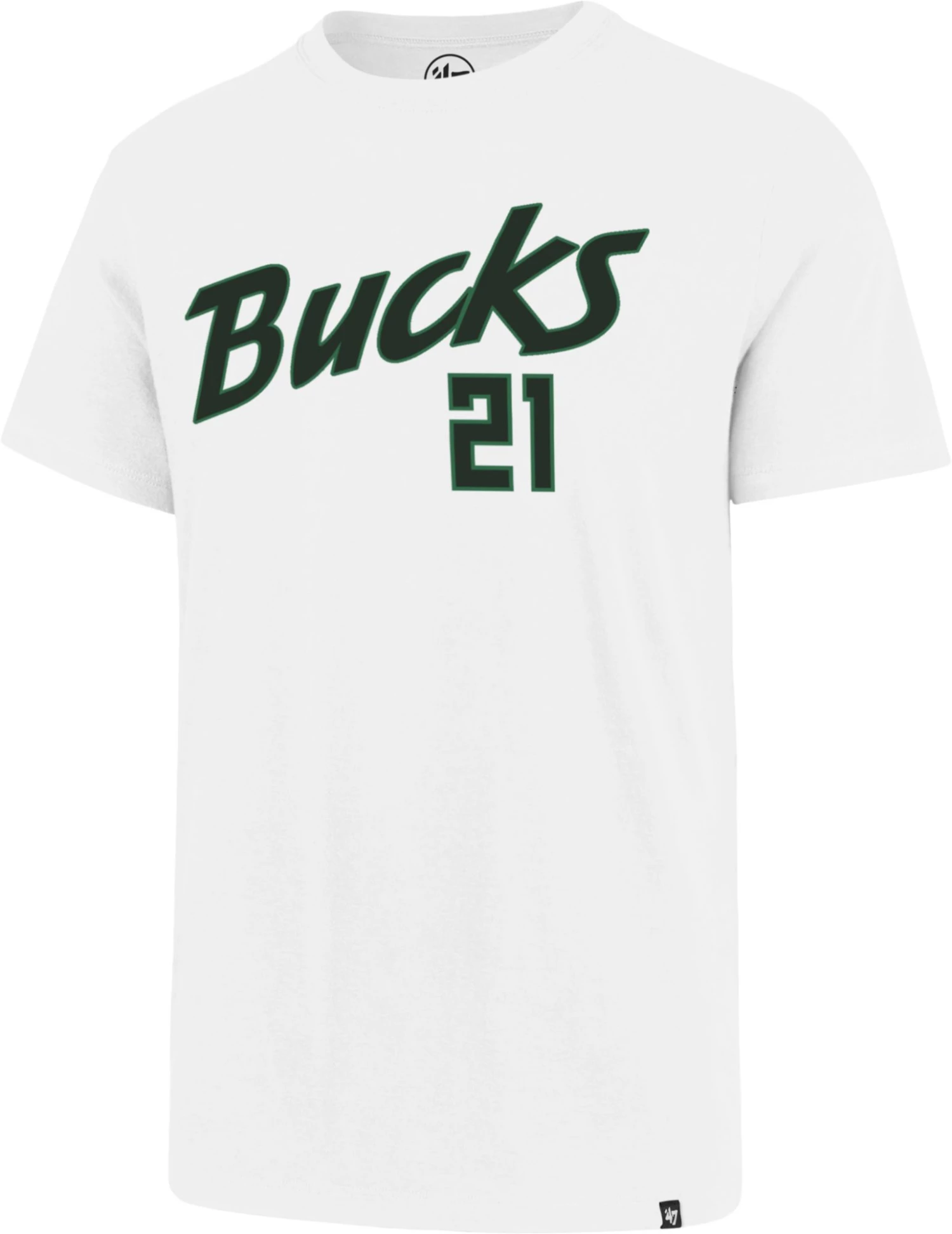 '47 ‘47 Men's Milwaukee Bucks Jrue Holiday #21 White T-Shirt 4 '47 ‘47 Men's Milwaukee Bucks Jrue Holiday #21 White T-Shirt - Image 2