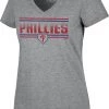 '47 Women's Philadelphia Phillies Gray Dazzle Rival V-Neck T-Shirt -'47 Sales 2022 unnamed file 1946