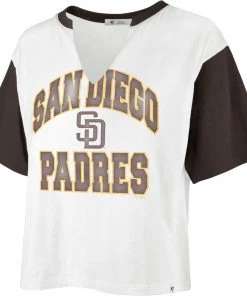 '47 Women's San Diego Padres Tan Dolly Cropped T-Shirt