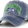 '47 Men's Seattle Seahawks Blue Apollo Throwback Adjustable Hat