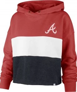 '47 Women's Atlanta Braves Red Lizzy Cut Off Hoodie