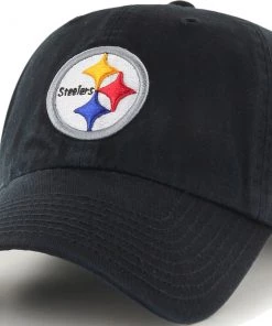 '47 Men's Pittsburgh Steelers Black Clean Up Adjustable Hat