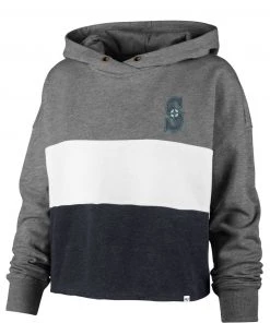 '47 Women's Seattle Mariners Gray Lizzy Cut Off Hoodie