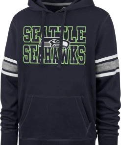 '47 Men's Seattle Seahawks Navy Stripe Hoodie