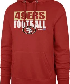 '47 Men's San Francisco 49ers Blockout Red Headline Hoodie