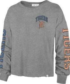 '47 Women's Detroit Tigers Gray Parkway Long Sleeve T-Shirt