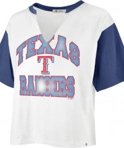 '47 Women's Texas Rangers Tan Dolly Cropped T-Shirt