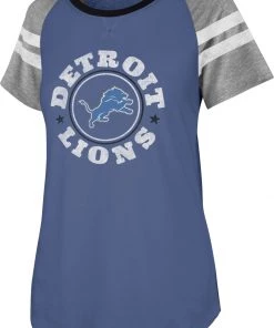 '47 Women's Detroit Lions Static Blue Raglan T-Shirt