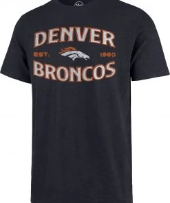 '47 Men's Denver Broncos Navy Offset Scrum T-Shirt