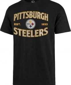 '47 Men's Pittsburgh Steelers Black Offset Scrum T-Shirt