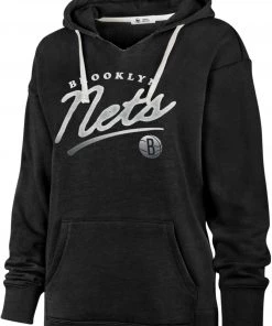 '47 Women's Brooklyn Nets Black Cross Script Hoodie
