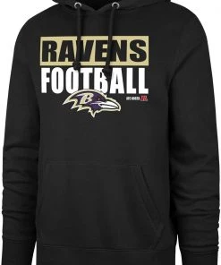 '47 Men's Baltimore Ravens Blockout Black Headline Hoodie