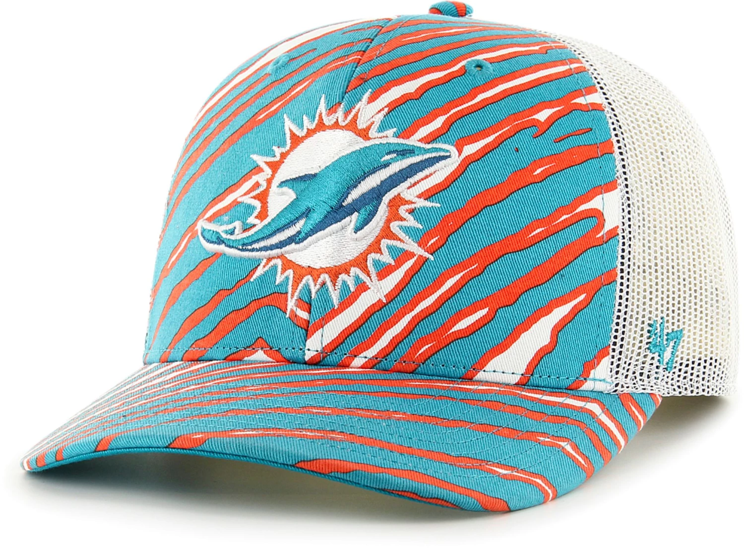'47 Men's Miami Dolphins Zubaz Aqua Trucker Hat 3 '47 Men's Miami Dolphins Zubaz Aqua Trucker Hat