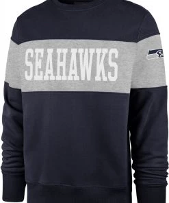 '47 ‘47 Men's Seattle Seahawks Interstate Crew Navy Sweatshirt