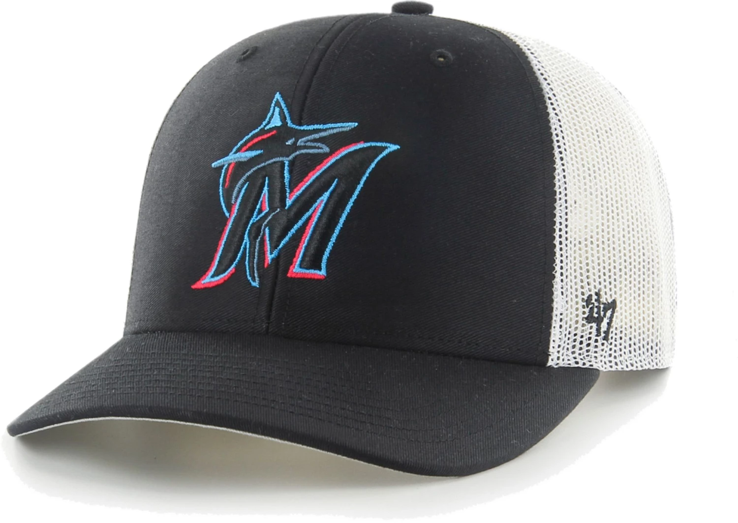 '47 Men's Miami Marlins Black Adjustable Trucker Hat 3 '47 Men's Miami Marlins Black Adjustable Trucker Hat