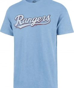 '47 Men's Texas Rangers Navy Wordmark Scrum T-Shirt