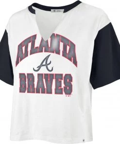 '47 Women's Atlanta Braves Tan Dolly Cropped T-Shirt