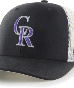 '47 Men's Colorado Rockies Black Adjustable Trucker Hat