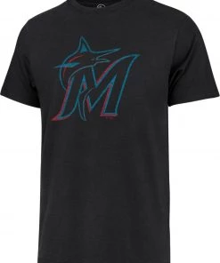 '47 Men's Miami Marlins Black Premium Franklin T-Shirt