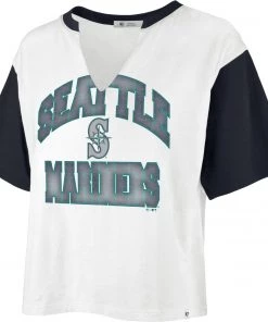 '47 Women's Seattle Mariners Tan Dolly Cropped T-Shirt